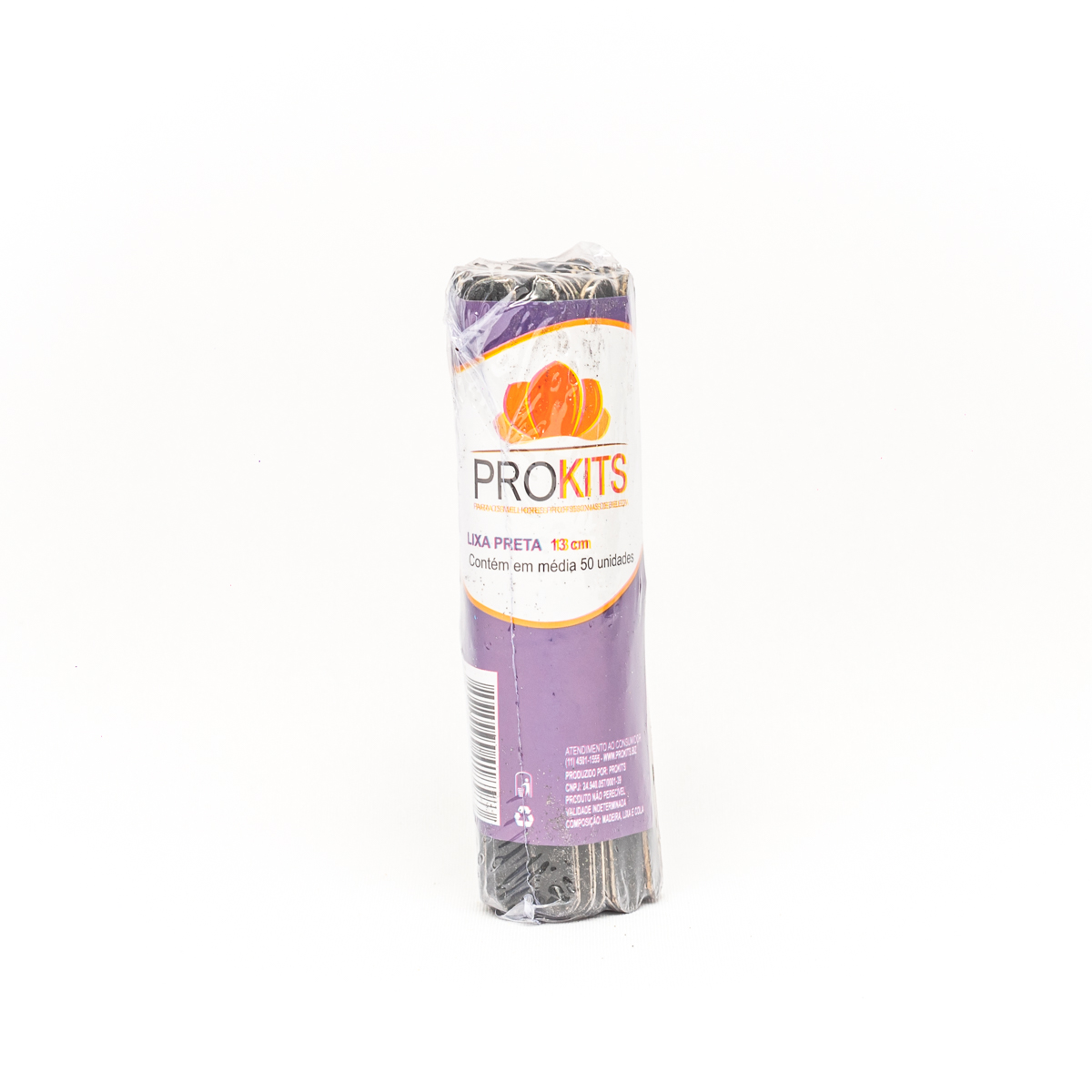 Lixa Preta 13cm Prokits - 50 unidades