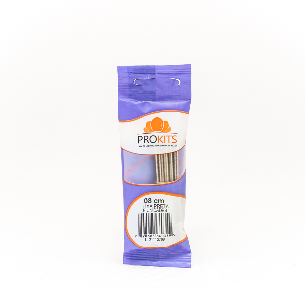 Lixa Preta 8cm Prokits - 9 unidades