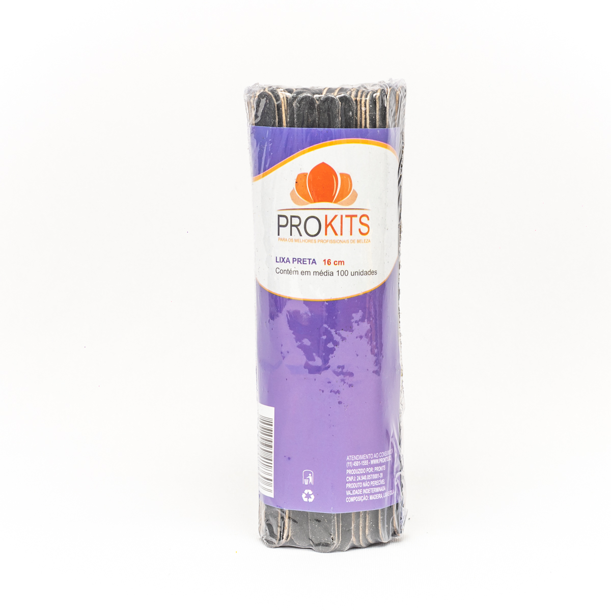 Lixa Preta 16cm Prokits - 100 unidades